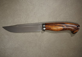 Cheburkov Knife Finnish, Steel S90V, Bolster Titanium, Handle Iron Wood, Full Length 264 mm