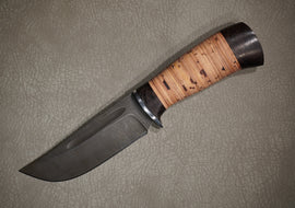 Hunting knife "Buffalo-2", blade Damascus steel, birch bark handle
