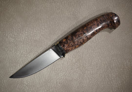 Uldanov Knife Leader 1, Steel D2, Handle Stabilized Karelian Birch