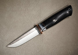 Kruchkov Knife Raven Steel Elmax Micarta Brass Kirinite Mosaic Pin Full Length 235 mm