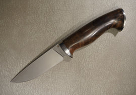 Cheburkov Knife Beam Small, Steel S90V, Bolster Titanium, Handle Walnut, Through Handle