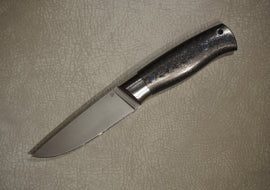 Cheburkov Knife Sparrow, Steel M398, Bolster Titanium, Handle Black Carbon, Full Length 210 mm