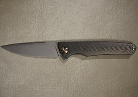 Cheburkov Knife Hudson Light, Steel Elmax, Handle Black Carbon Bronze Titanium