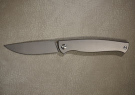 Cheburkov Knife Leader New, Steel S90V, Handle Grey Titanium
