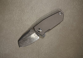 Cheburkov Knife Bulldog, Steel Damascus, Handle Gray Titanium