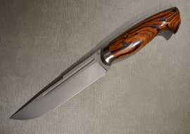 Cheburkov Knife Bear, Steel S90V, Bolster Titanium, Full Tang, Handle Iron Wood, Full Length 290 mm