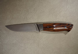 Cheburkov Knife Aquilon, Steel S90V, Bolster Titanium, Full Tang, Handle Iron Wood, Full Length 225 mm