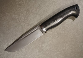 Cheburkov Knife Hunter-1, Steel S90V, Bolster Titanium, Handle Carbon, Full Length, 257 mm