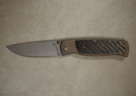Cheburkov Knife Sparrow Large With Insert, Steel S90V, Handle Black Carbon Bronze Titanium