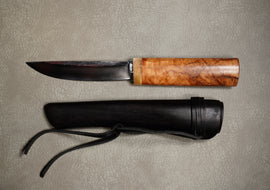 Balitsky Knife Yakut, Steel HA12MF, Handle Stabilized Karelian Birch, Steer Tail Sheet, Full Length 265mm