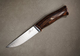 Kruchkov Skinning Knife Scout, Through Handle Design, Brass, Ironwood, Mosaic Pins, Elmax
