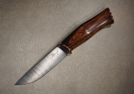Kruchkov Skinning Knife Scout, Through Handle Design, Brass, Ironwood, Mosaic Pins, M390