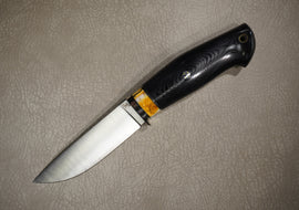 Kruchkov Knife Berkut, Steel S390, Handle Micarta, Mammoth Tooth, Mosaic Pins, Full Length 230 mm, HRC 67
