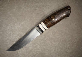 Kruchkov Knife Scout, Steel S390, Handle Stab Karelian Birch, Walrus Tusk, HRC 67