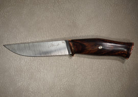 Kruchkov Skinning Knife Scout, Through Handle Design, Brass, Ironwood, Mosaic Pins, M398