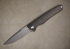 Cheburkov Knife Hudson Light, Steel M390, Handle Black Carbon Gray Titanium