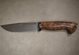 Cheburkov Knife Hunter-1, Steel M390, Bolster Titanium, Handle Stabilized Walnut, Full Length, 257 mm