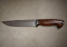 Cheburkov Knife Bear, Steel M390, Bolster Titanium, Handle Iron Wood, Full Length 291 mm