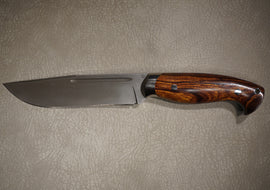 Cheburkov Knife Hunter, Steel M390, Bolster Titanium, Full Tang, Handle Iron Wood, Full Length 269 mm