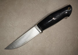 Kruchkov Knife Skinner, Steel M398, Handle Black Micarta, Mosaic Pins, Full Length 255 mm