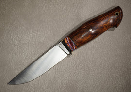 Kruchkov Knife Skinner, Steel M398, Handle Iron Wood, Mammoth Tooth, Mosaic Pins, Full Length 255 mm