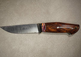 Kruchkov Knife Skinner, Steel M398, Handle Iron Wood, Mammoth Tooth, Mosaic Pins, Full Length 255 mm