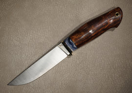 Kruchkov Knife Skinner, Steel M390, Handle Iron Wood, Mammoth Tooth, Mosaic Pins, Full Length 255 mm