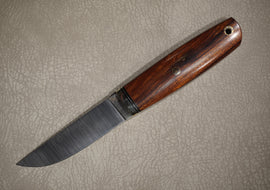 Kruchkov Knife Finnish, Steel M390, Handle Iron Wood, Mosaic Pins, Full Length 210 mm