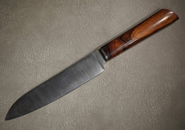 Kruchkov Kitchen/Picnic Knife with Sheet, Steel Elmax, Handle Iron Wood, Full Length 310 mm