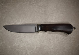 Knife Leader, Steel N690, Handle Stained Hornbeam, Through Handle Installation