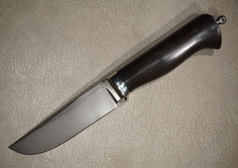 Knife Elk, Steel N690, Handle Stained Hornbeam, Through Handle Installation