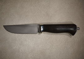 Knife Elk, Steel N690, Handle Stained Hornbeam, Through Handle Installation