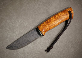 Sander Knife Bee, Steel Vanadis 10 laminate, Handle Stabilized Karelian Birch, Number 1433