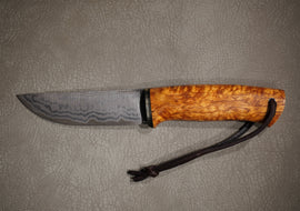 Sander Knife Bee, Steel Vanadis 10 laminate, Handle Stabilized Karelian Birch, Number 1433