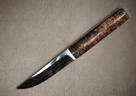 Kruchkov Knife Finn Steel D2 Handle Stabilized Birch Mosaic Pin Full Length 235 mm