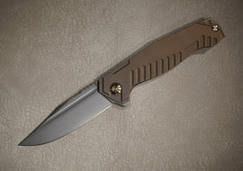 Cheburkov Knife Bear, Steel M390, Handle Bronze Anodized Titanium