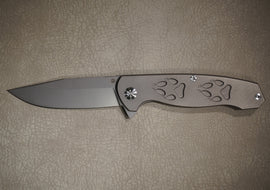 Cheburkov Knife Wolf, Paws, Steel M390, Handle Gray Anodized Titanium