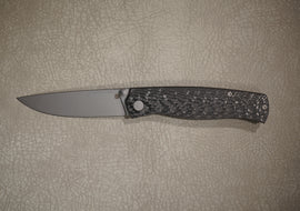Cheburkov Knife Sparrow Small, Steel M390, Handle Black Carbon Gray Titanium