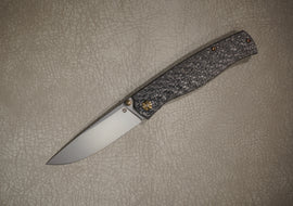 Cheburkov Knife Sparrow Small, Steel M390, Handle Black Carbon Bronze Titanium