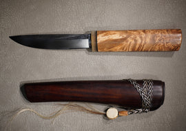 Balitsky Knife Yakut, Steel HA12MF, Handle Stabilized Karelian Birch, Steer Tail Sheet, Full Length 270mm