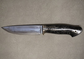 Biryukov Knife Number 10 laminate S390, Handle Marble Carbon, HRC 67