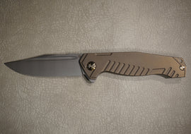 Cheburkov Knife Bear, Steel Elmax, Handle Bronze Anodized Titanium