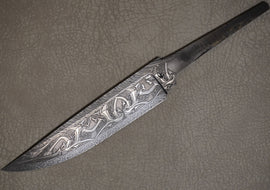 Matveev Blade Mosaic Damascus Size 150 x 28 x 4 mm  NOT SHARP