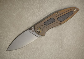 Cheburkov Knife Toucan With Inserts, Steel Elmax, Handle Bronze Titanium with Black Carbon