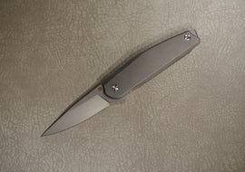 Cheburkov Knife Colibri Steel Elmax, Handle Gray Titanium