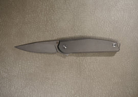 Cheburkov Knife Colibri Steel Elmax, Handle Gray Titanium