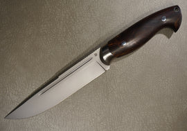 Cheburkov Knife Bear, Steel 110HA18, Bolster Titanium, Full Tang, Handle Iron Wood, Full Length 290 mm
