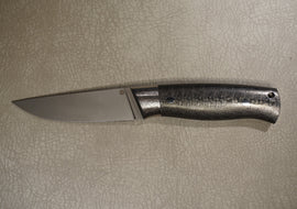 Cheburkov Knife Sparrow, Steel 110HA18, Bolster Titanium, Handle Black Carbon, Full Length 210 mm