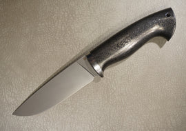 Cheburkov Knife Beam, Steel S90V, Bolster Titanium, Handle Carbon, Full Length, 240 mm